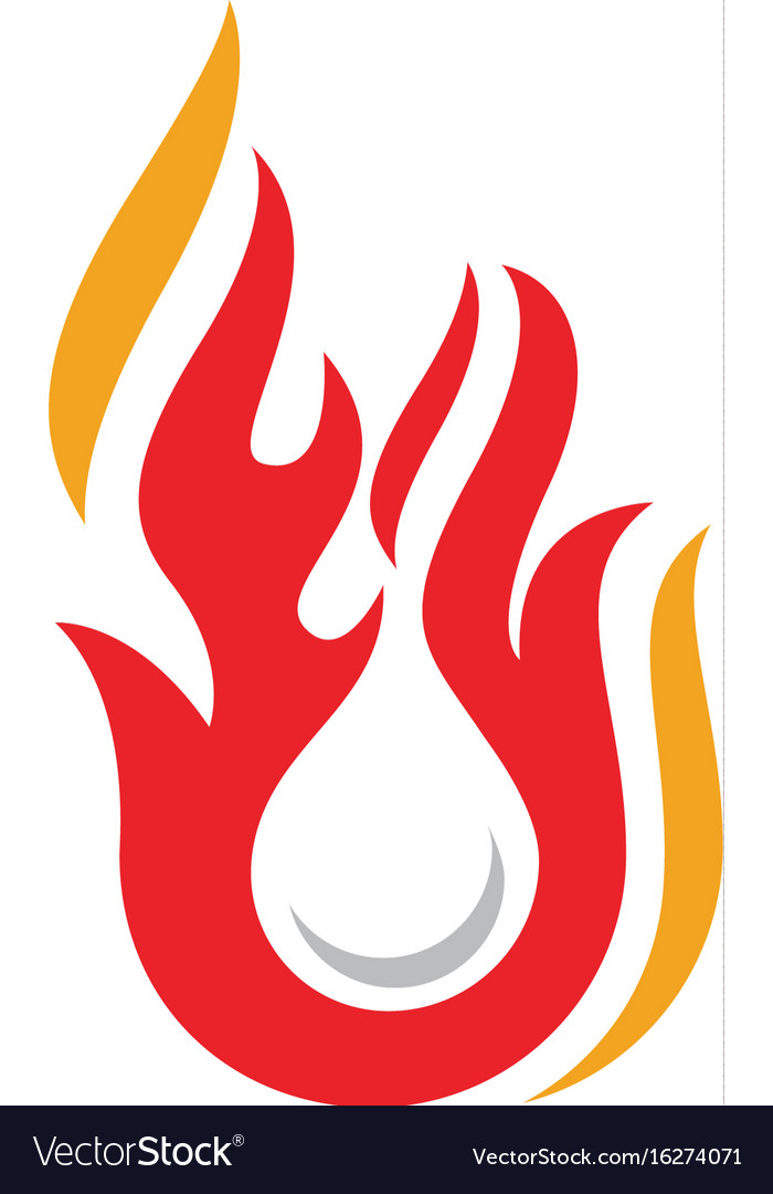 fire flame logo template icon oil gas and energy vector image