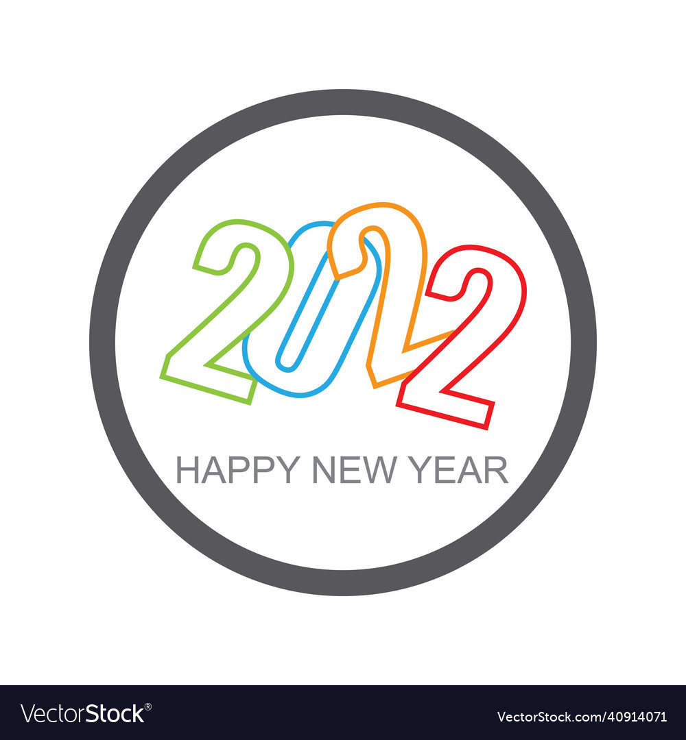 Happy new year 2022 design template Royalty Free Vector