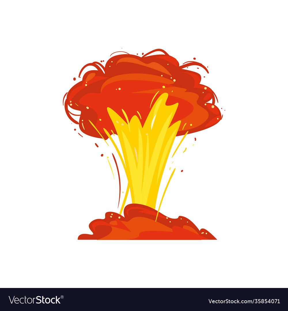 Military explosion in red and yellow colors Vector Image