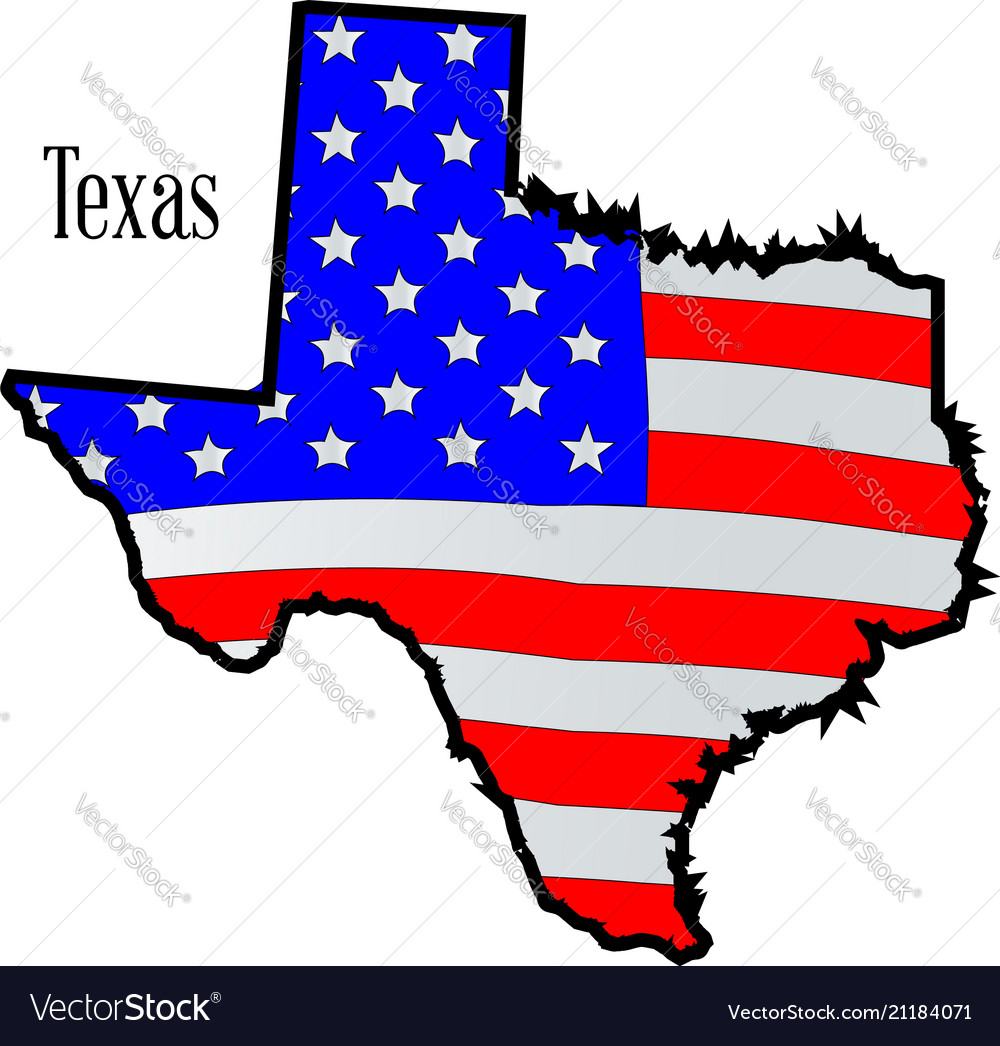 Texas map and flag Royalty Free Vector Image - VectorStock