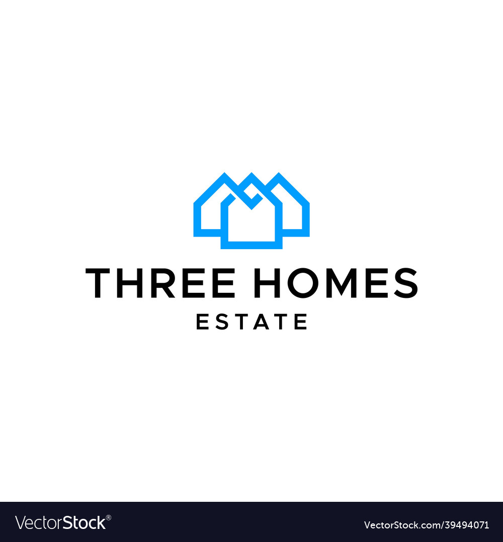 Three homes logo Royalty Free Vector Image - VectorStock