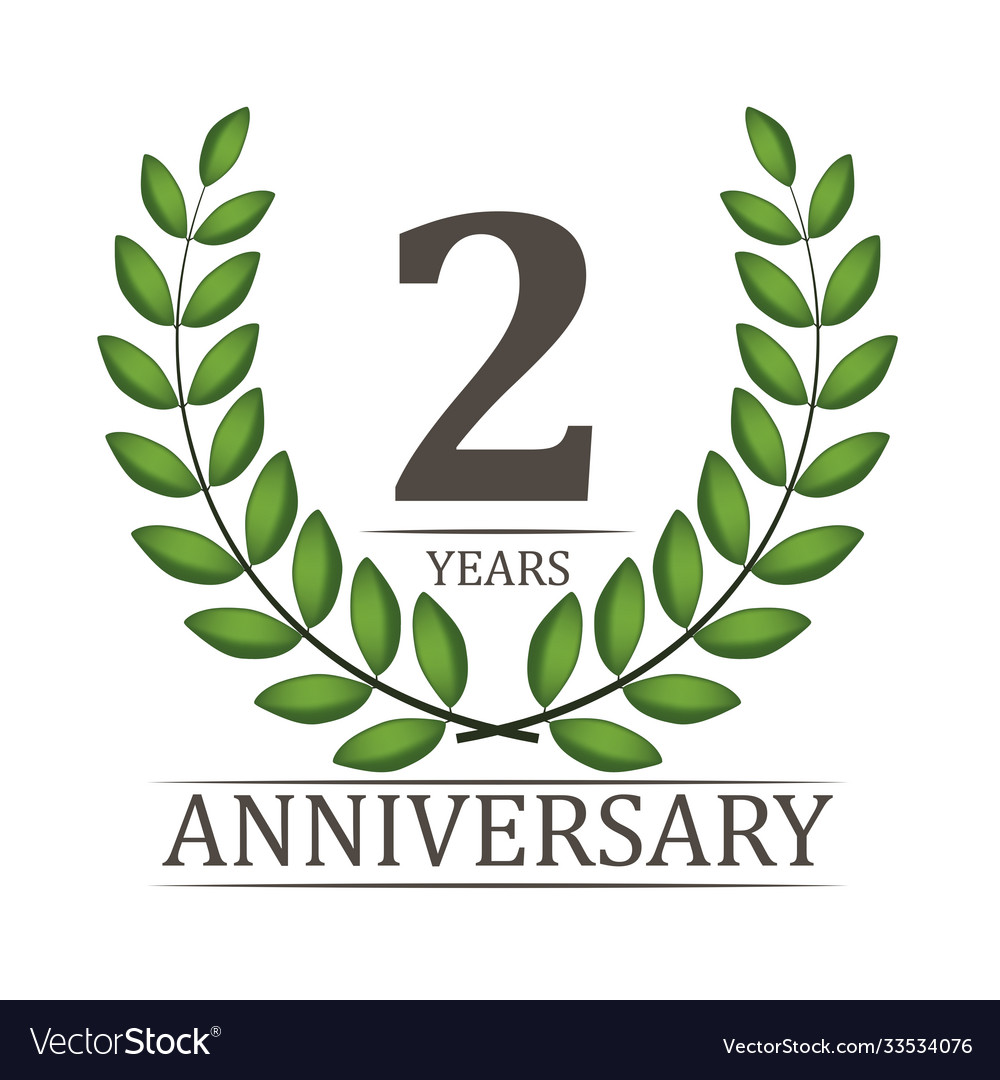 2 years anniversary template with red ribbon