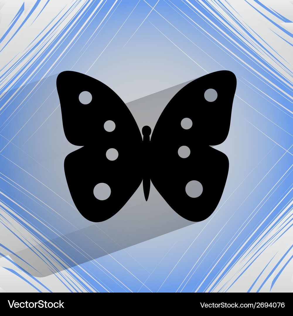 Butterfly flat modern web button Royalty Free Vector Image