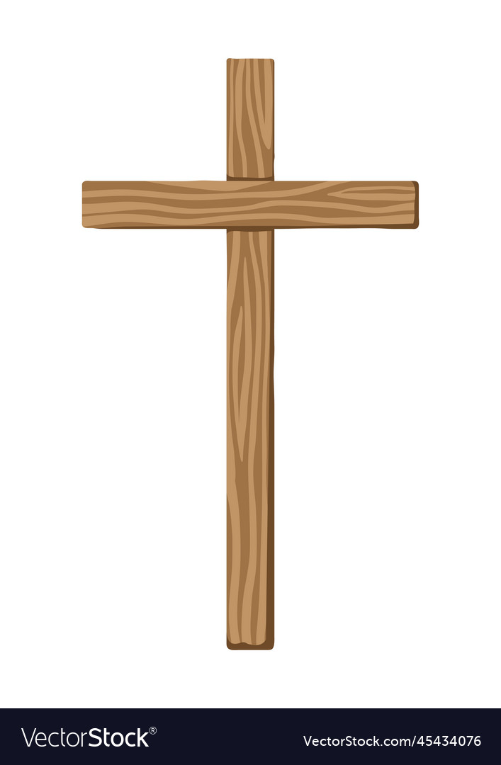 Christian of wooden cross happy Royalty Free Vector Image