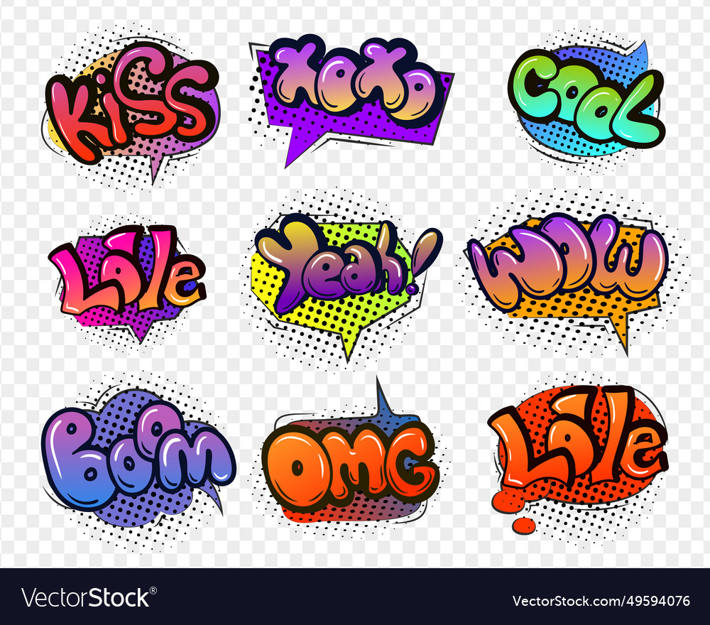 Comic speech bubbles set