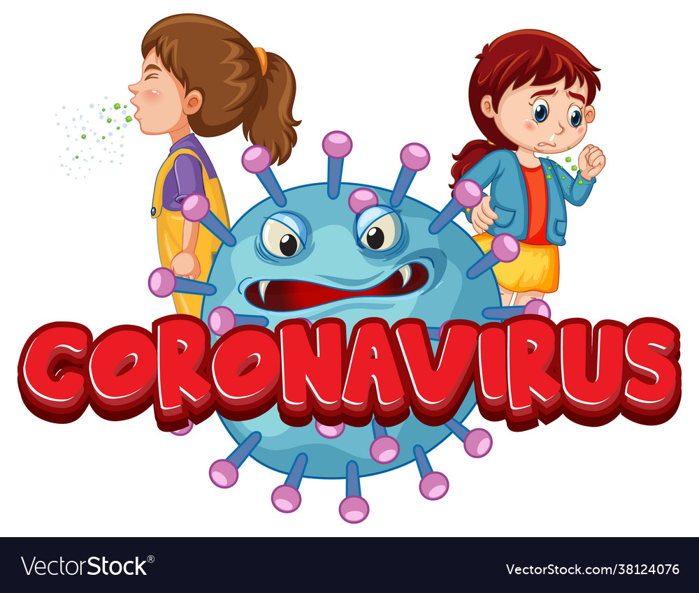 Coronavirus font design with covid19 icon Vector Image