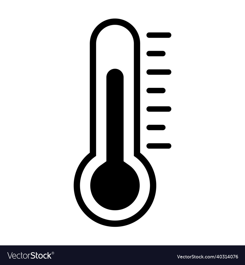 Flat temperature icon Royalty Free Vector Image