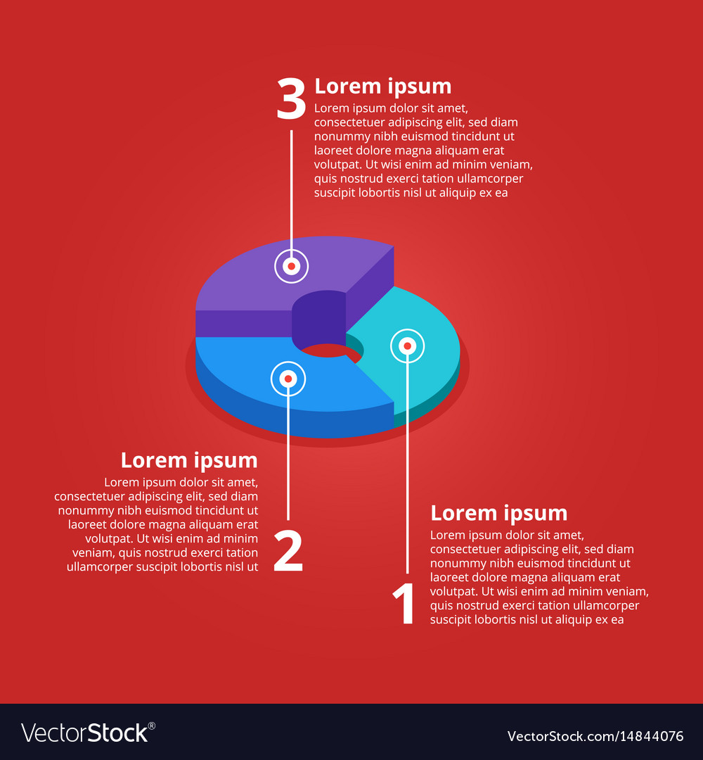 pie-chart-on-isolated-background-isometric-vector-image