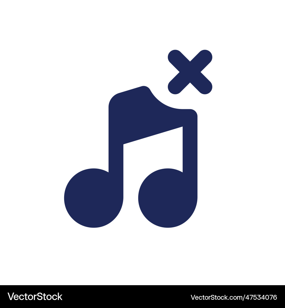 Remove audio track black pixel perfect solid ui Vector Image