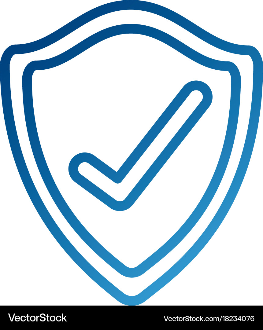 Shield checkmark protect security insignia Vector Image