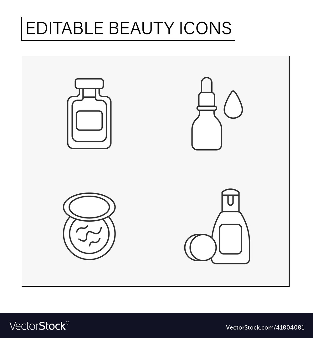 Beauty line icons set