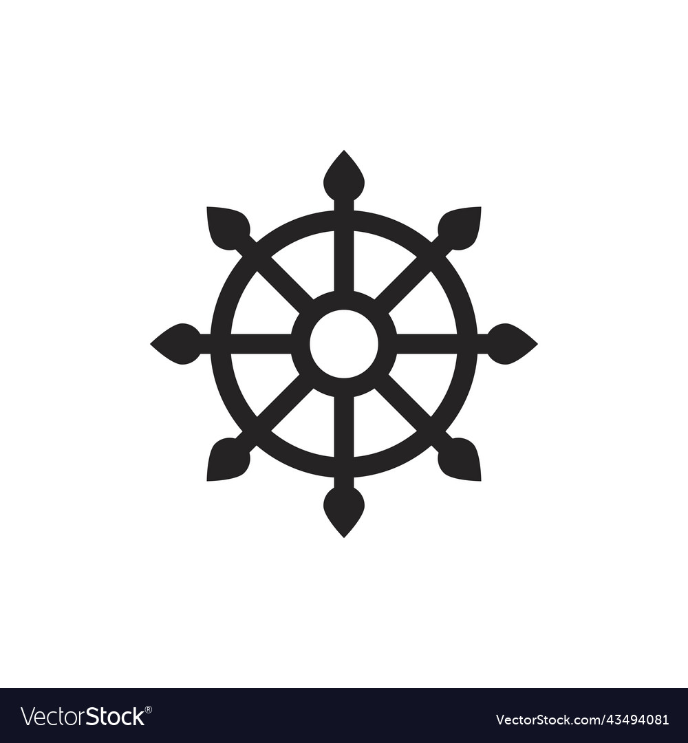 Buddha dharma wheel icon Royalty Free Vector Image