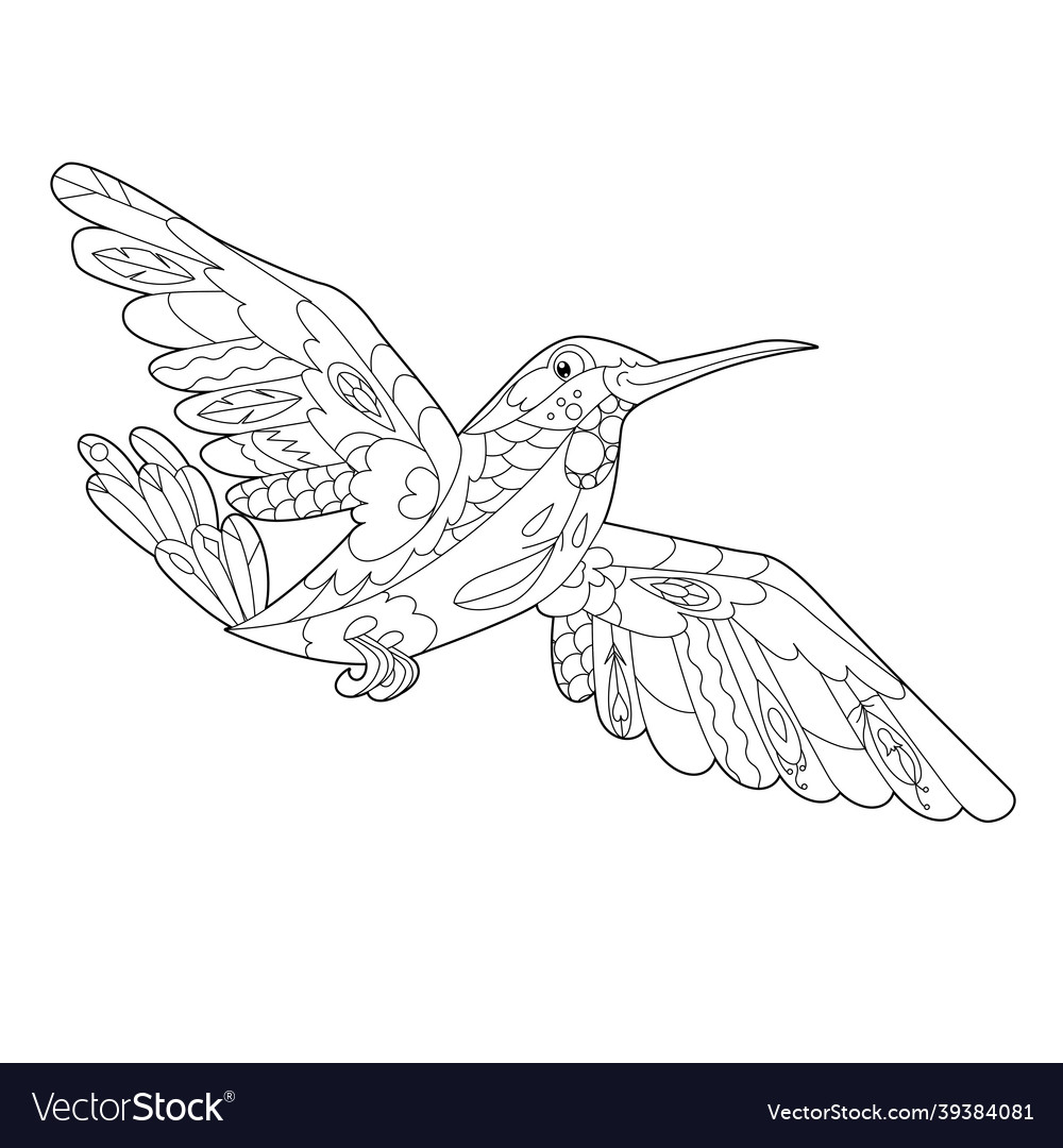 Contour linear for coloring book with paradise Vector Image