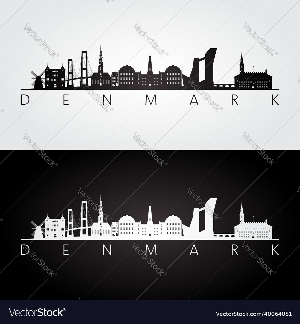 Dänemark Skyline und Wahrzeichen Silhouette