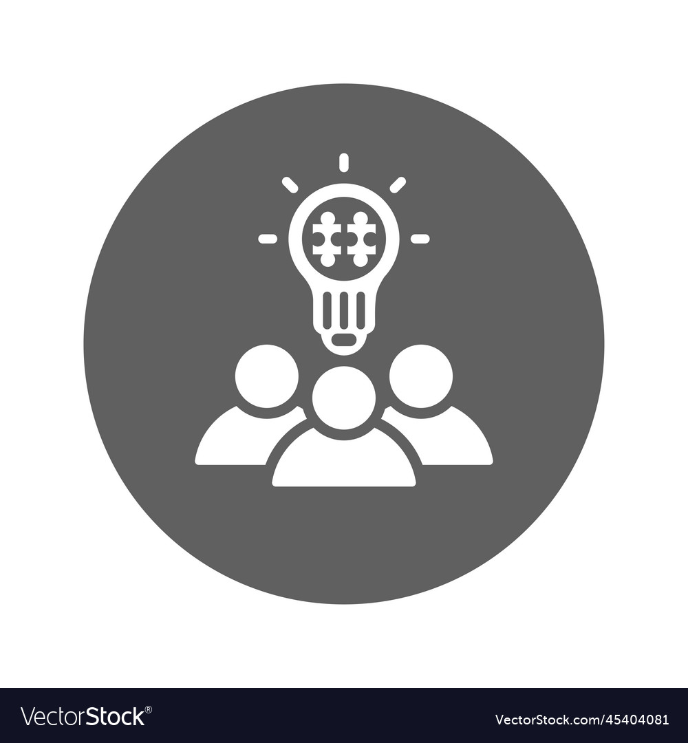 Group problem solving icon gray graphics