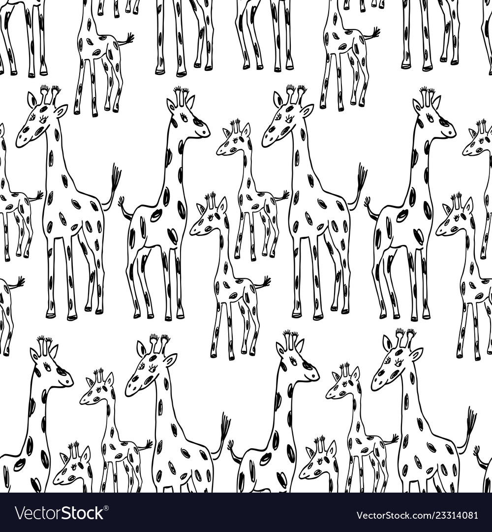 Pattern of the cartoon giraffes