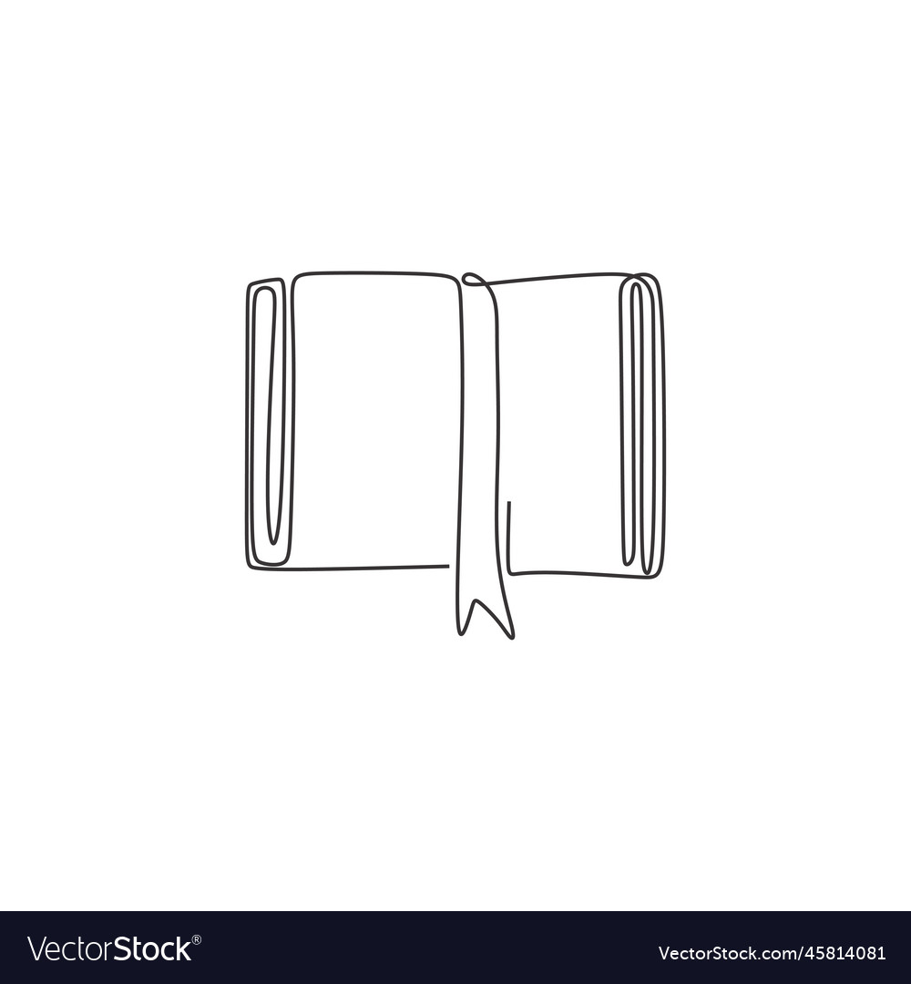 Single line drawing of book educational idea Vector Image