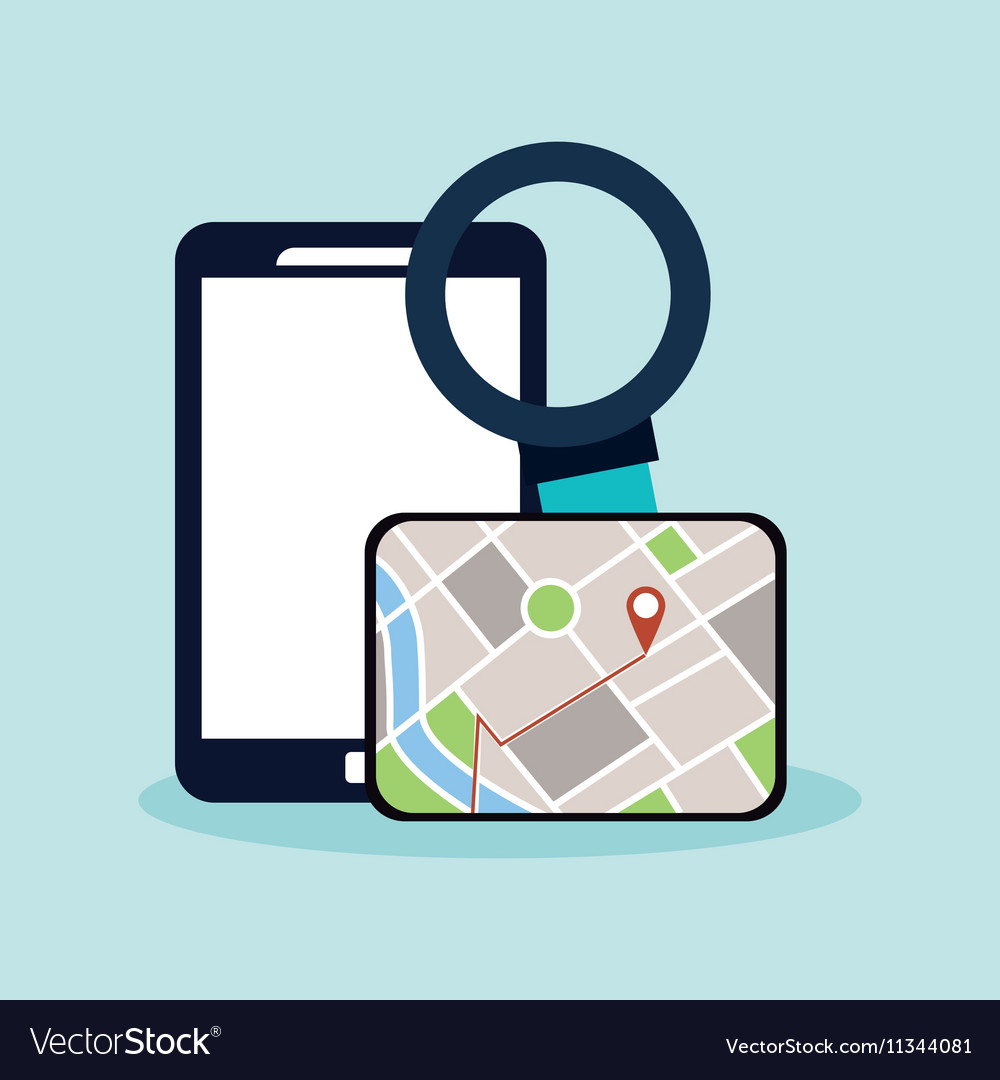 Smartphone and gps map design Royalty Free Vector Image