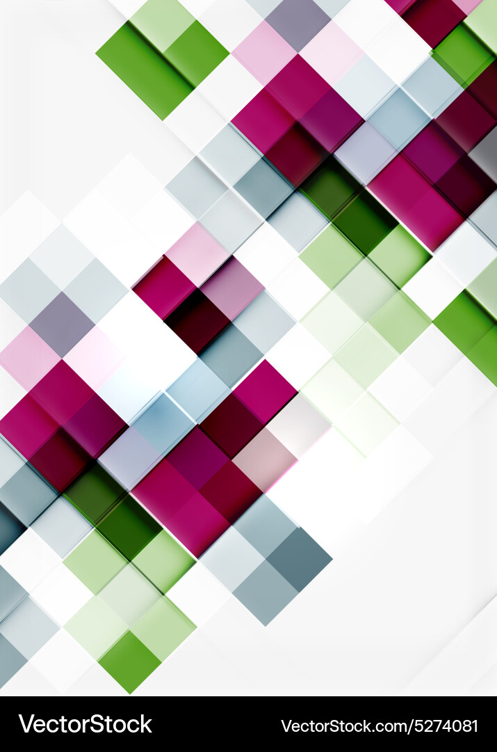 Square shape mosaic pattern design universal Vector Image