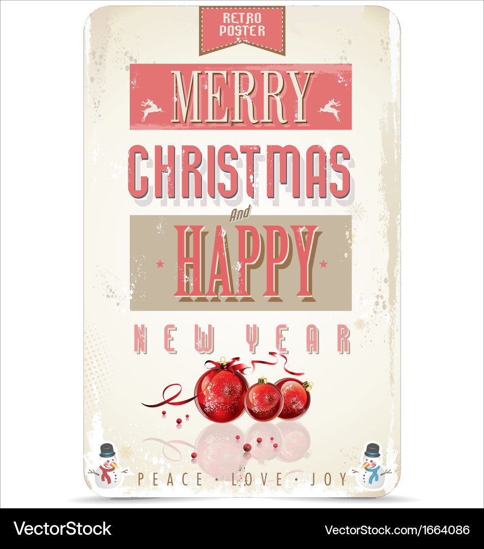 Christmas retro background Royalty Free Vector Image