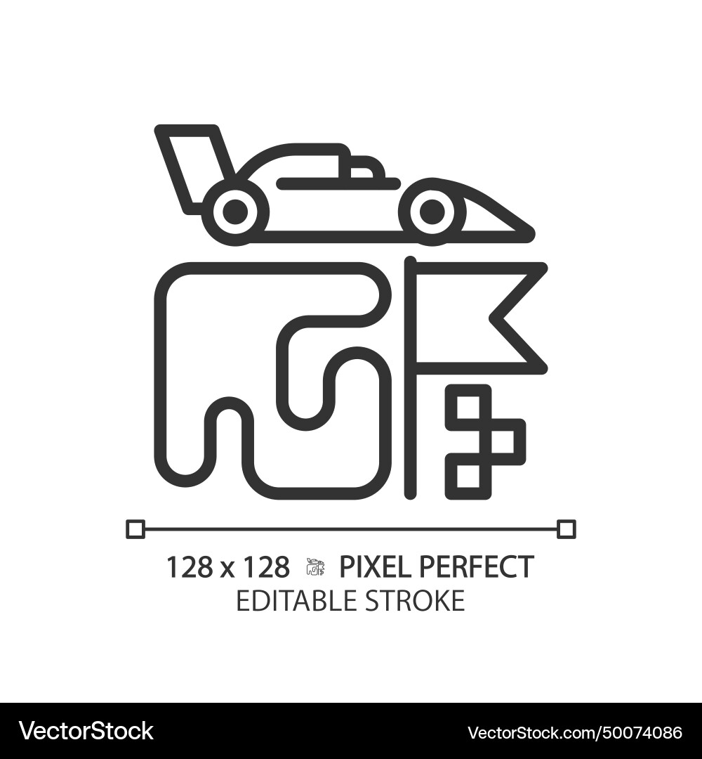 Grand prix formula one racing linear icon Vector Image