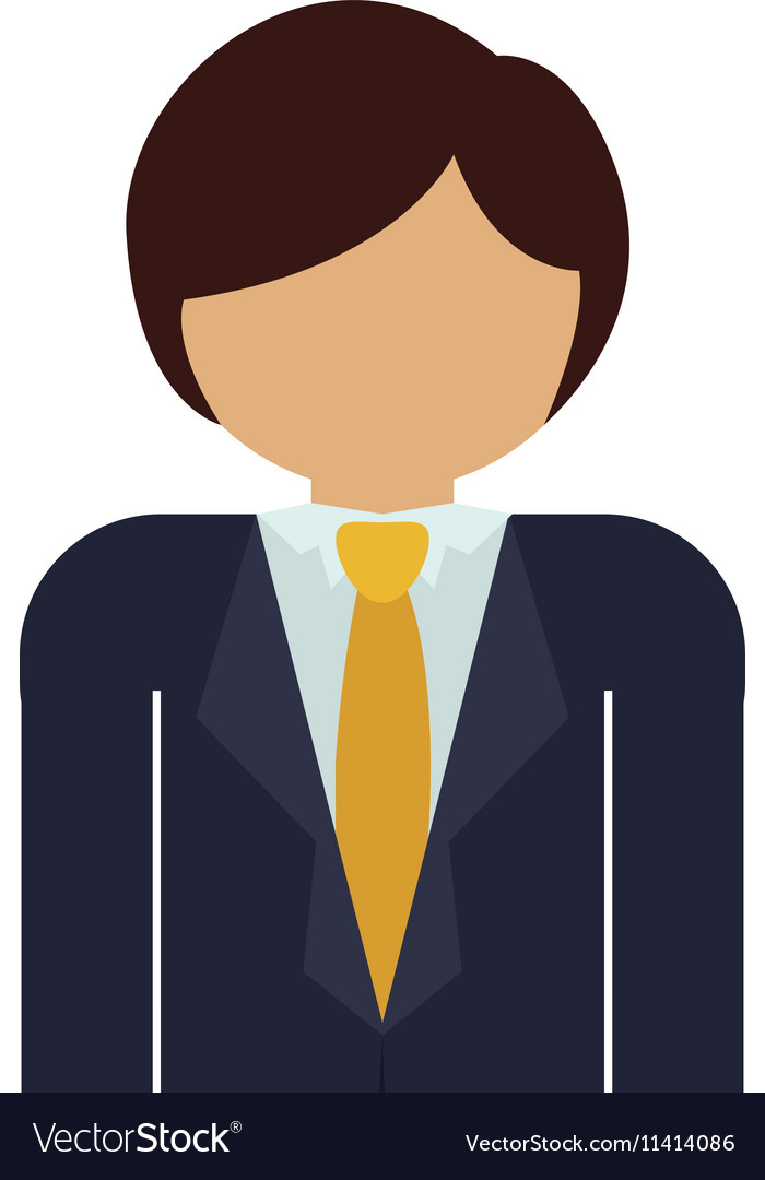 Half body man with formal suit and necktie Vector Image