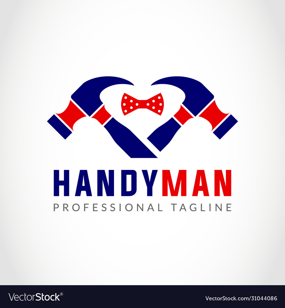 Handy Man Logo Design Royalty Free Vector Image