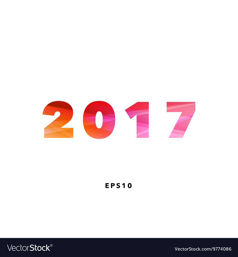 Happy new year 2017 red orange digits background