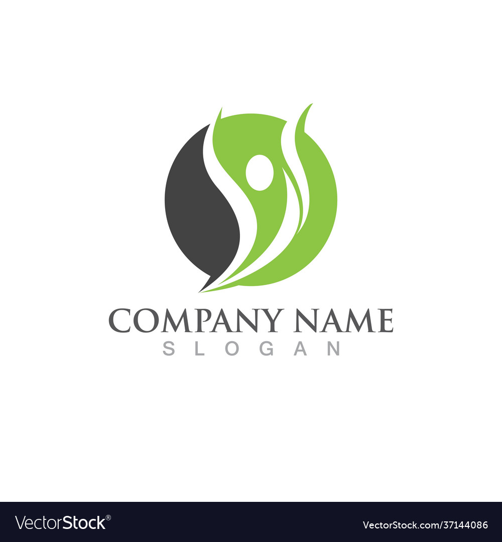 Human character logo sign Royalty Free Vector Image