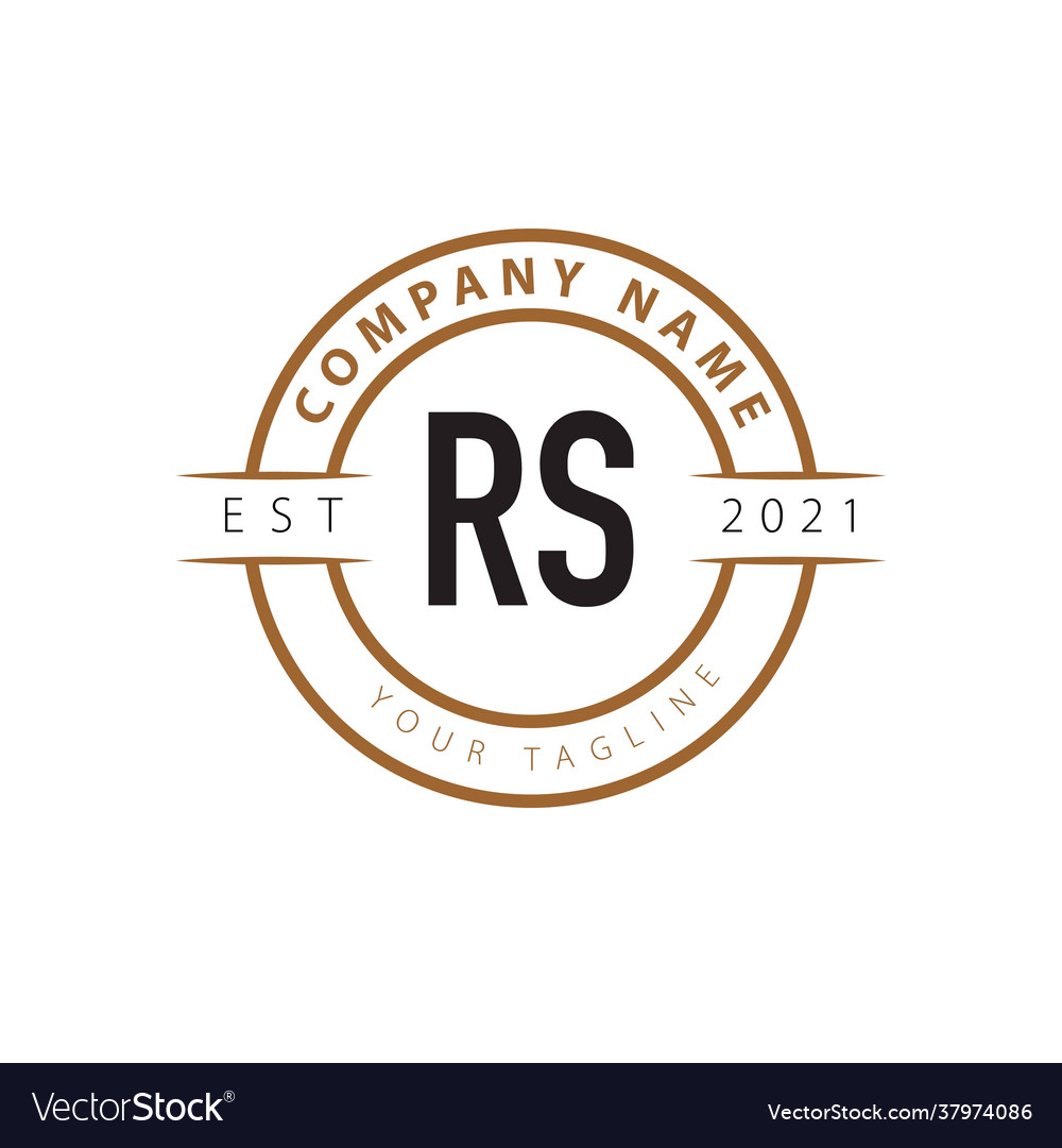 Initial letter rs vintage logo design template