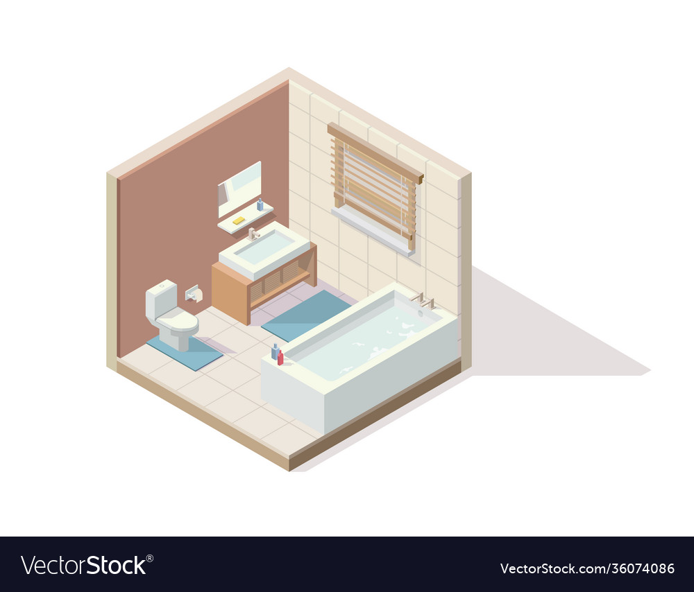 Isometric restroom bathroom toilet Royalty Free Vector Image