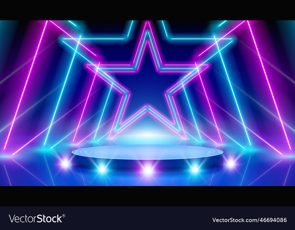 Neon stars podium stage light led arcade