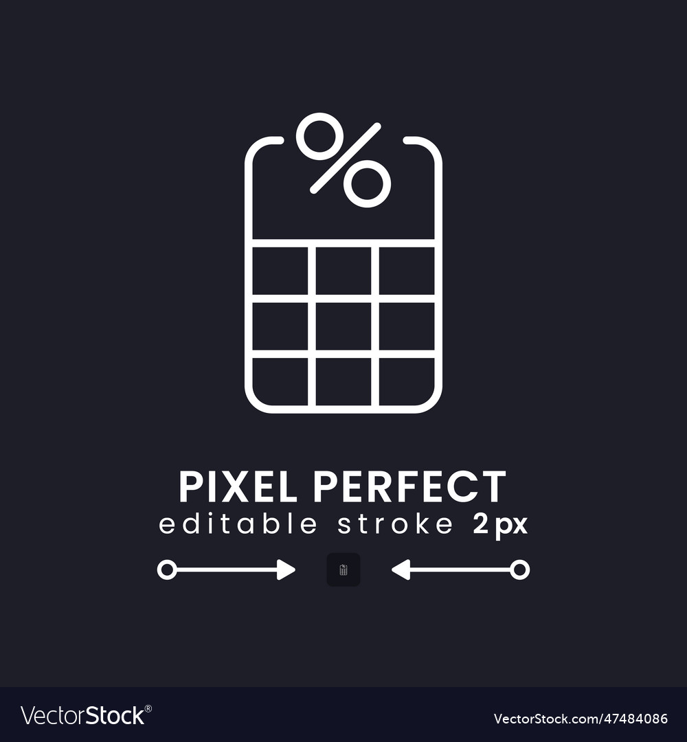 Percentage calculator white linear desktop icon Vector Image