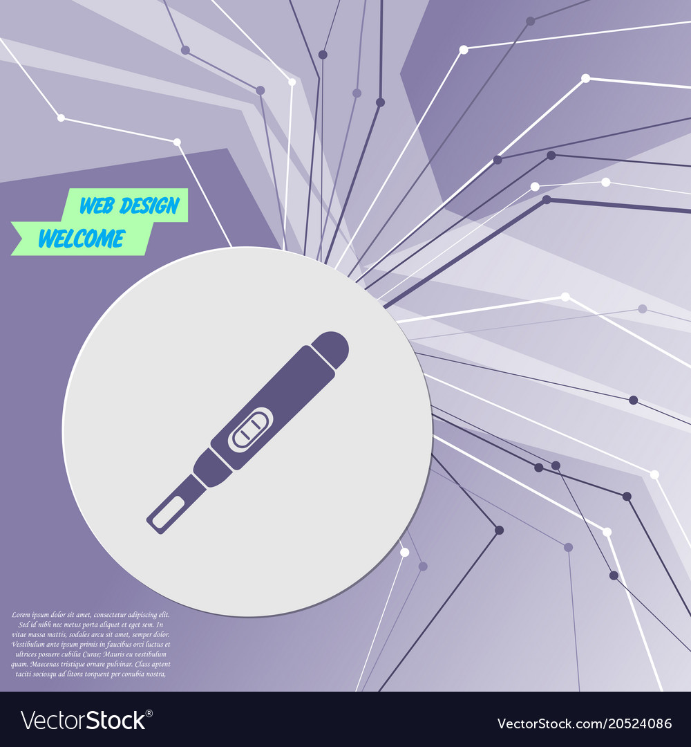 Schwangerschaftstest-Ikone auf lila abstrakt modern