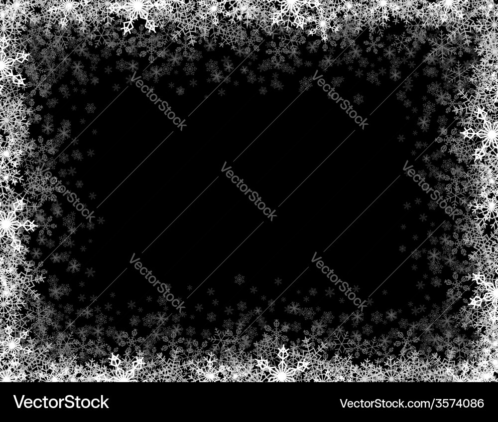 Rectangular frame with small snowflakes Royalty Free Vector