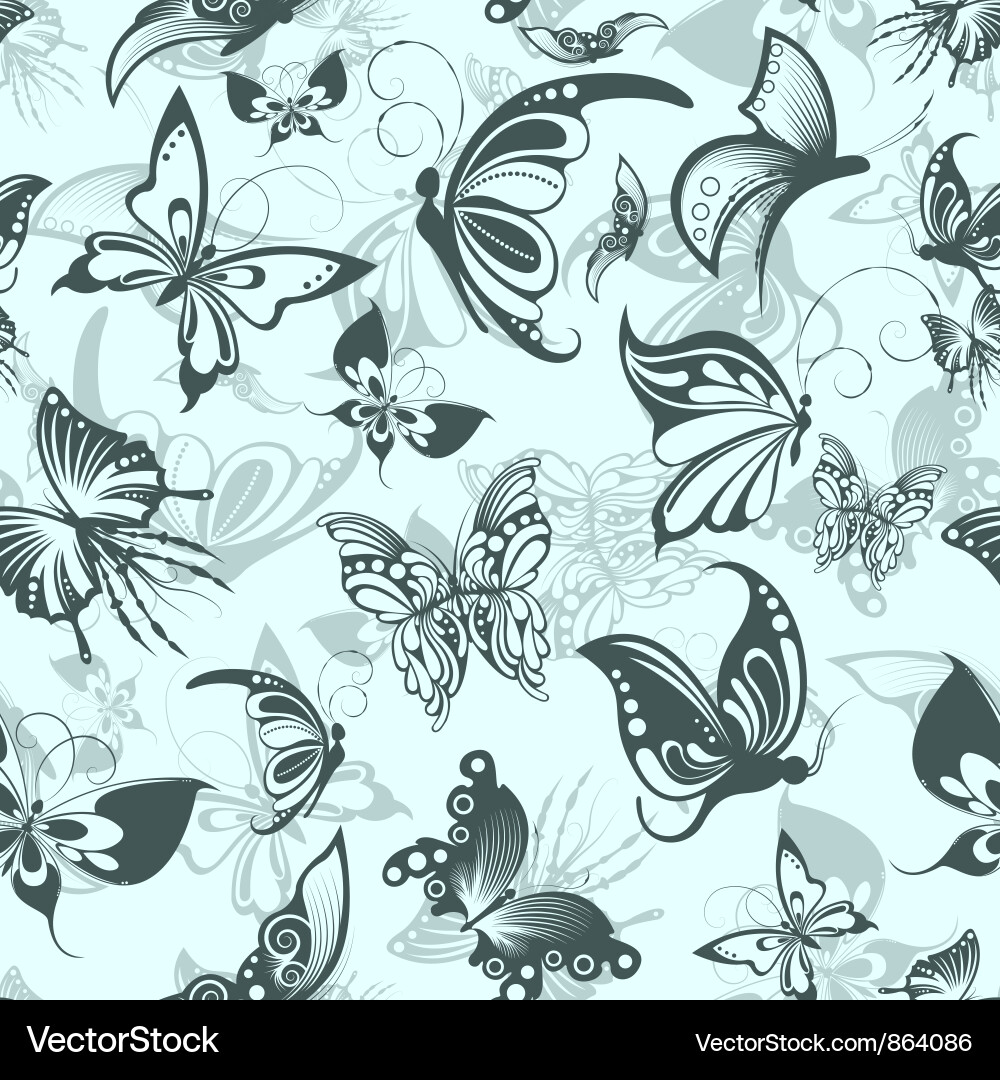 Seamless pattern with butterflies Royalty Free Vector Image