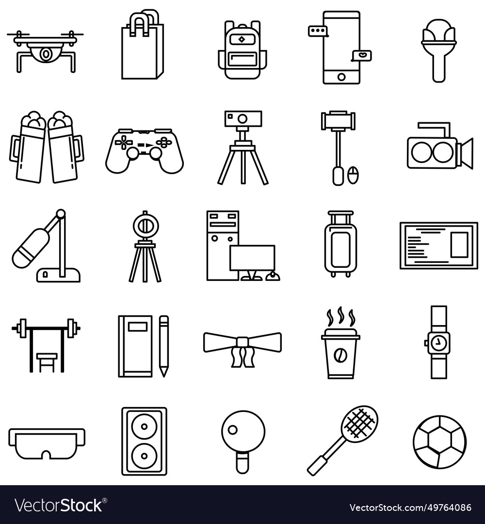 Set of youth icons for web design Royalty Free Vector Image