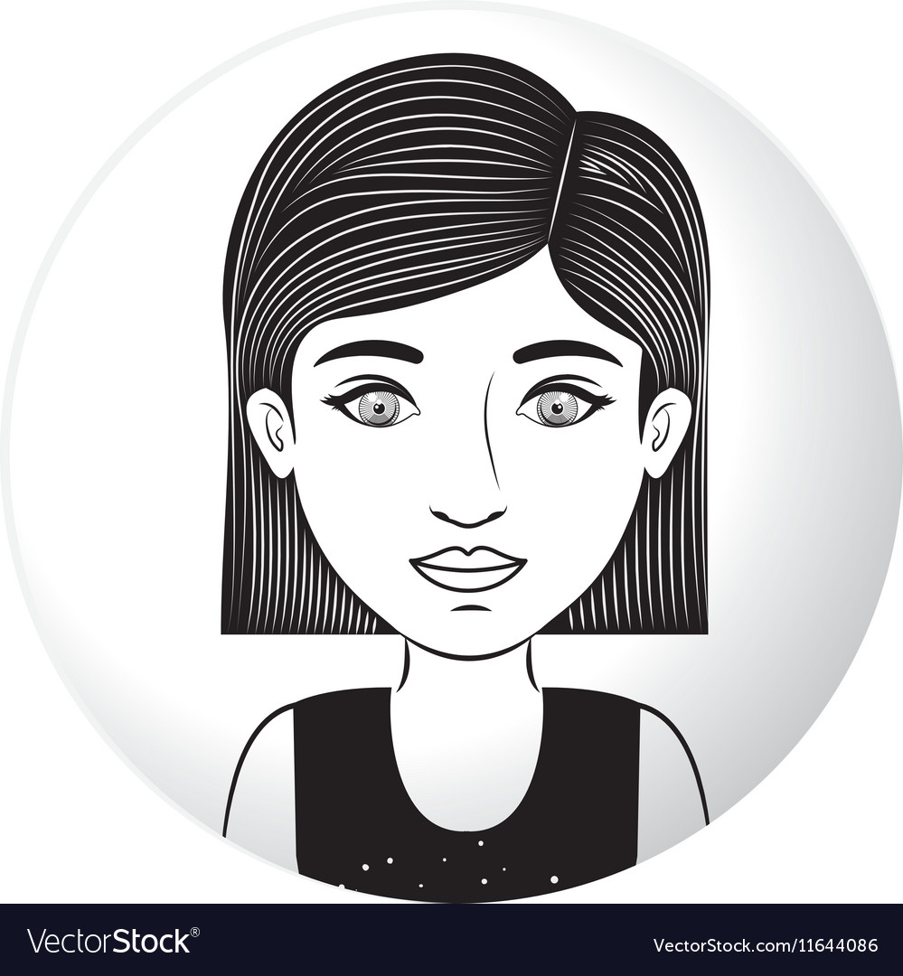 Sphere Half Body Woman With Short Hair Royalty Free Vector