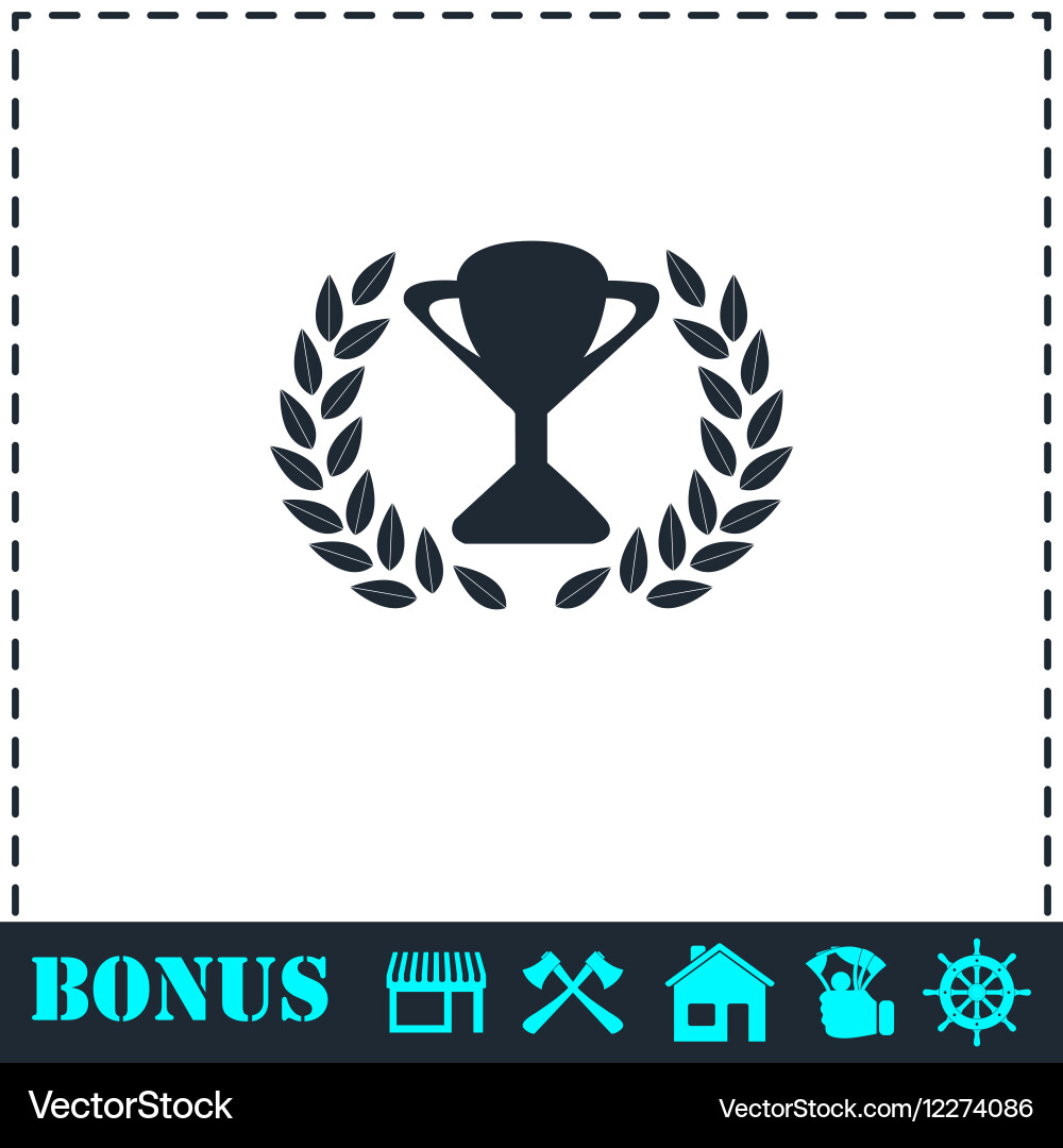 Trophy icon flat Royalty Free Vector Image - VectorStock