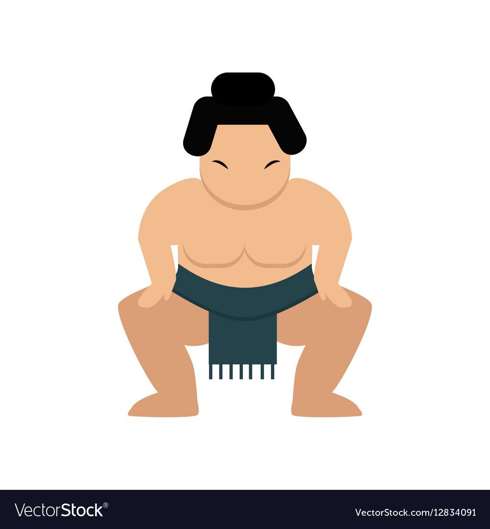 Cartoon Japanese Fat Sumo Wrestler Royalty Free Vector Image 