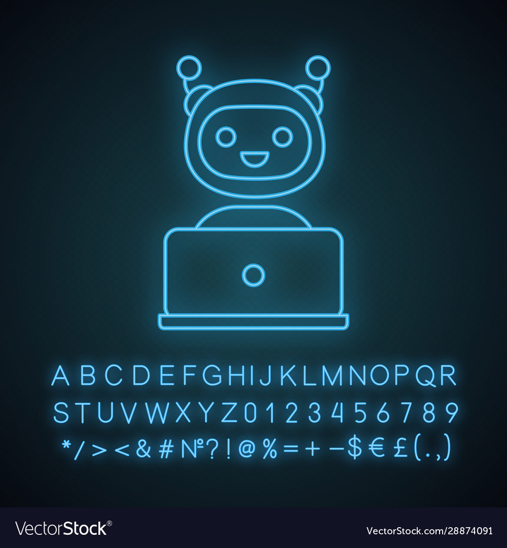 Chatbot Neonlicht-Symbol