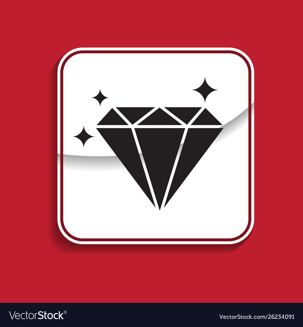 Diamond badge internet button on red background