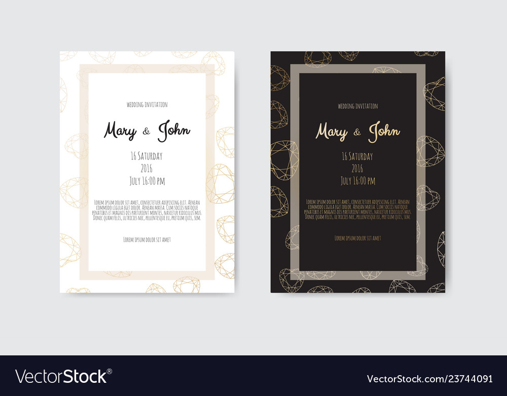 Gold vintage greeting card on a black background