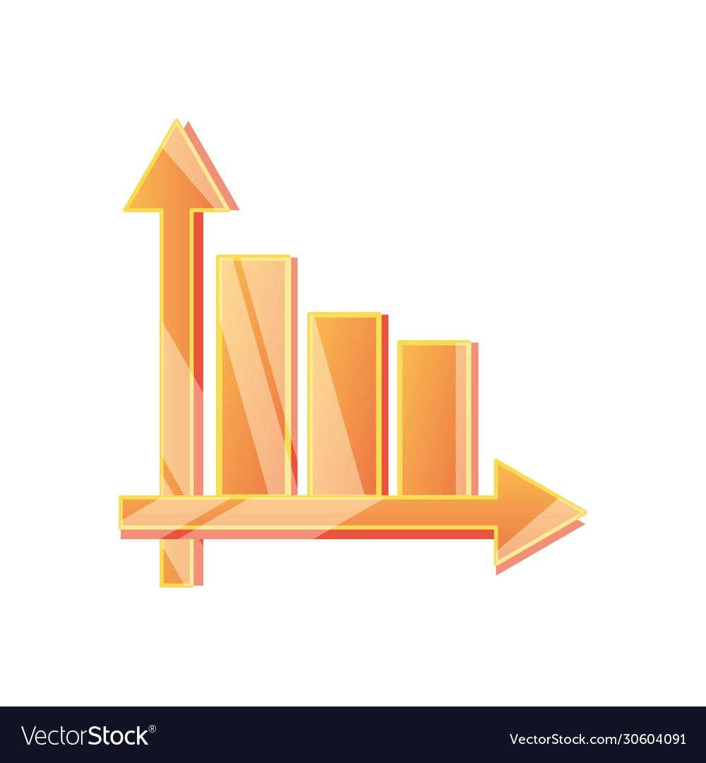 Goldene Grafik-Bar-Chart-Symbol detaillierte Stil