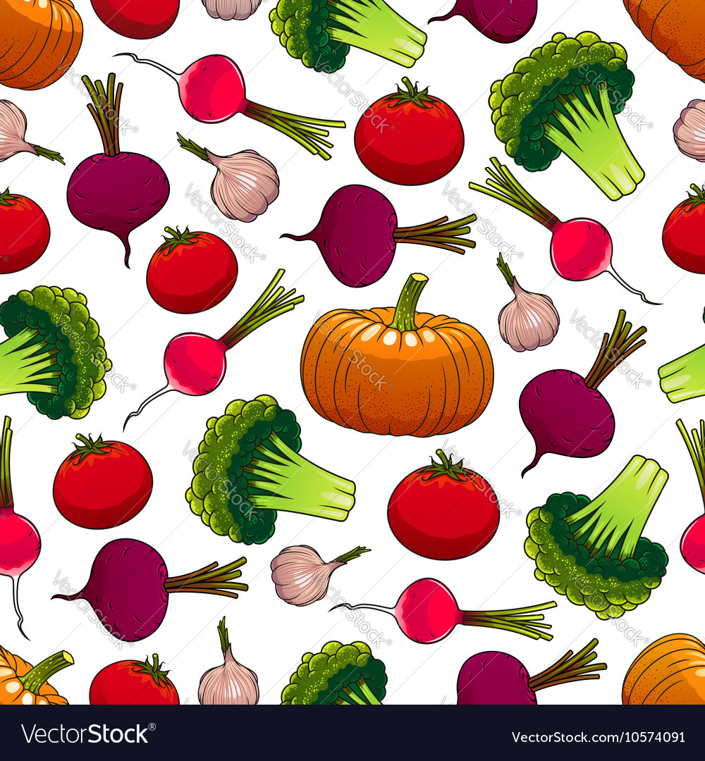 Healthy ripe vegetables seamless pattern Vector Image