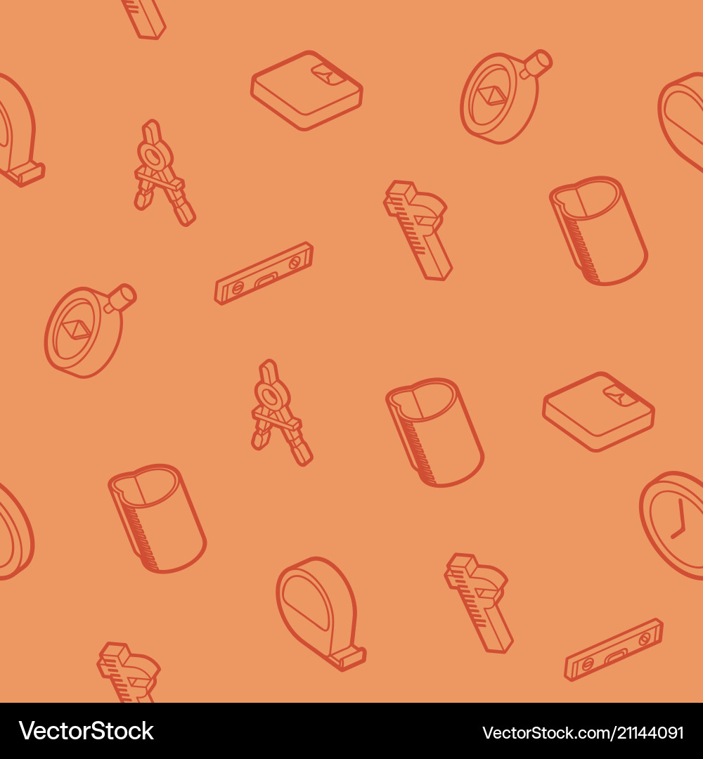 Measuring outline isometric pattern Royalty Free Vector