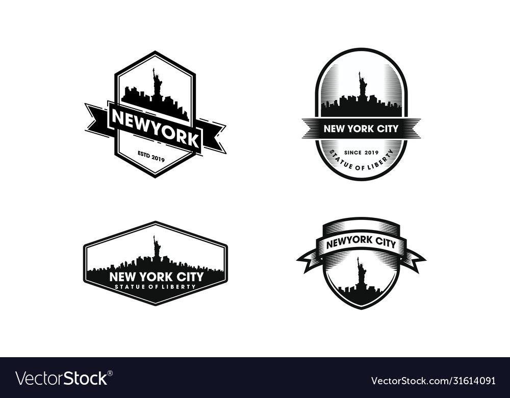 New york badge logo skyline