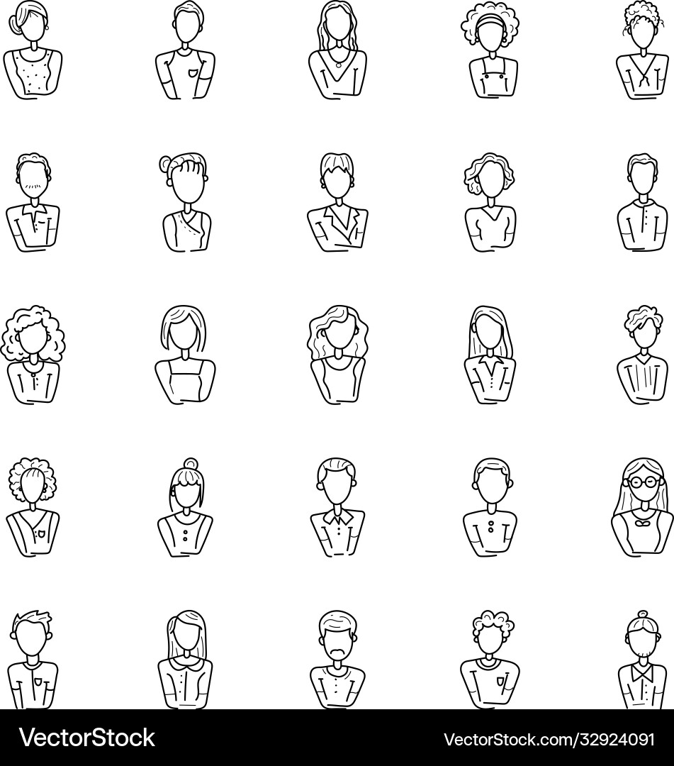 Pack characters and avatars Royalty Free Vector Image