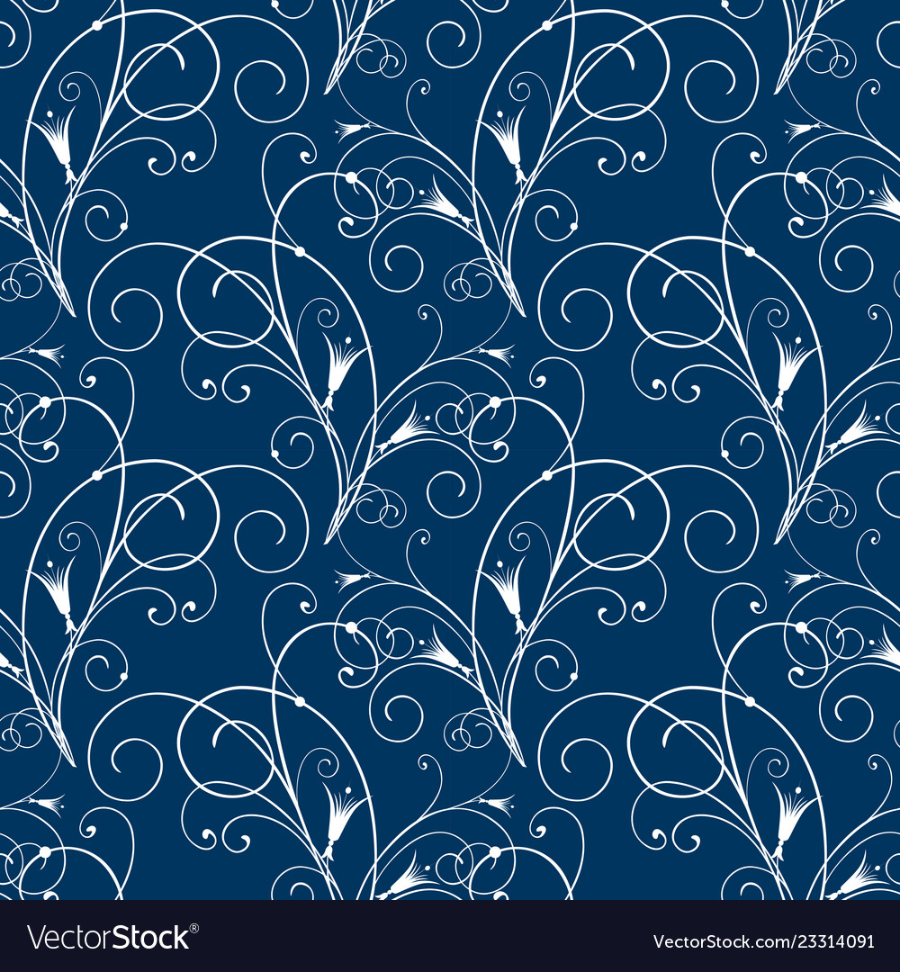 Pattern of the decorative floral curls Royalty Free Vector