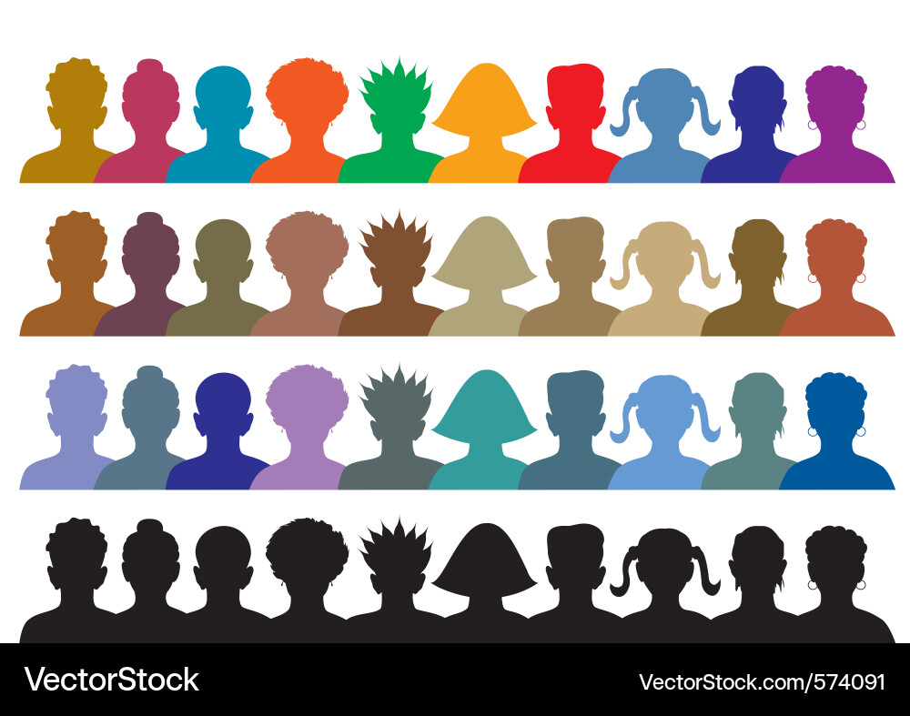 Silhouettes crowd Royalty Free Vector Image - VectorStock